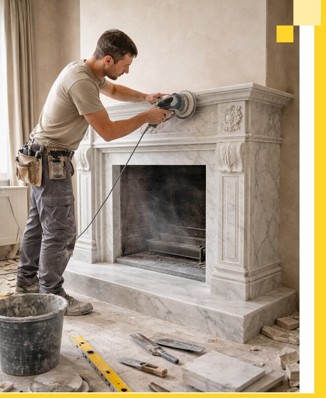 Изготовление и установка мраморных каминов в Старом Осколе под ключ