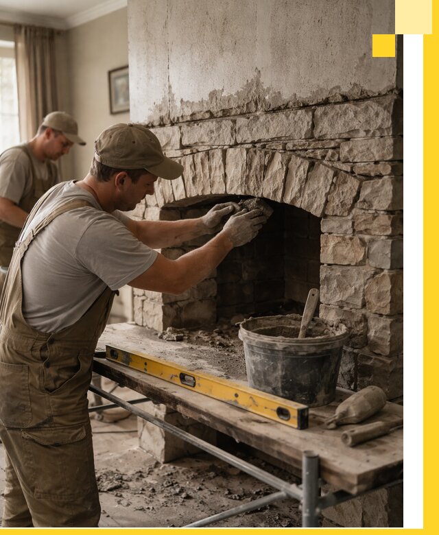 Изготовление каминов под ключ в Старом Осколе, монтаж и отделка