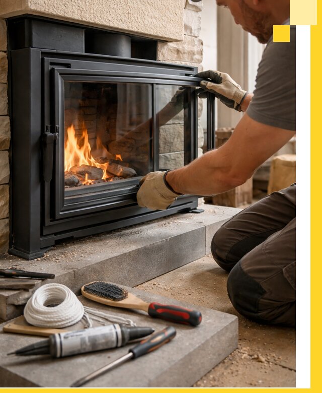 Производство, монтаж и доставка каминов со стеклом в Старом Осколе