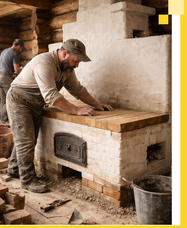 Проектирование и установка русской печи с лежанкой в Старом Осколе