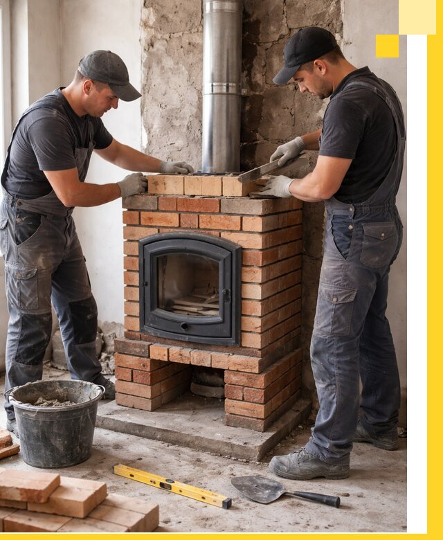 Монтаж печи камина под ключ в Старом Осколе с гарантией и пусконаладкой