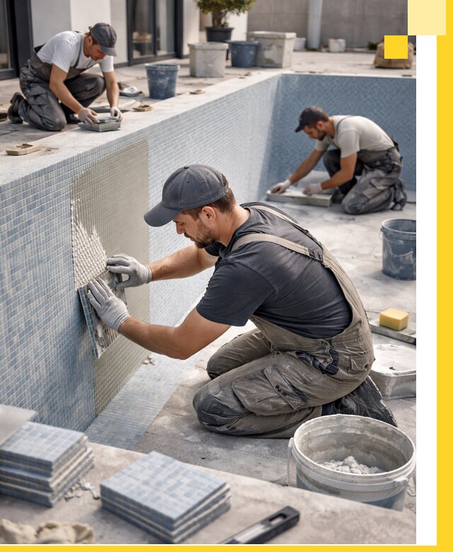 Облицовка бассейнов в Старом Осколе плитка мозаика гидроизоляция