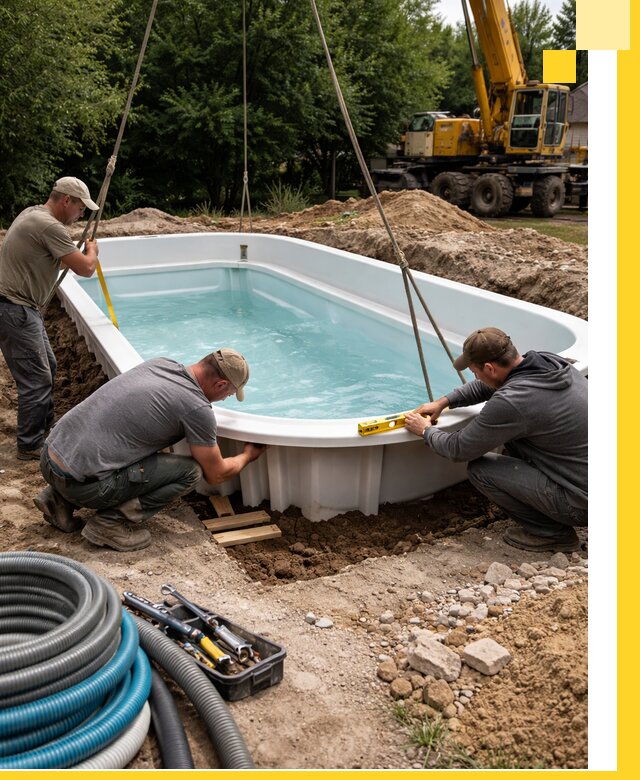 Установка и монтаж композитных бассейнов под ключ в Старом Осколе