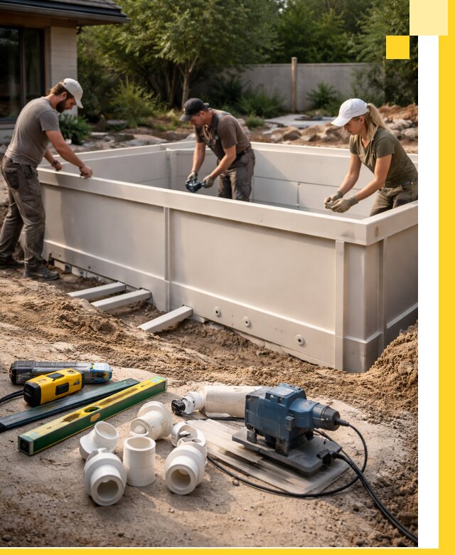 Установка полипропиленовых бассейнов под ключ в Старом Осколе