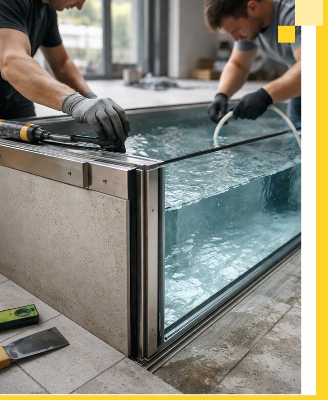 Проектирование и монтаж стеклянных бассейнов в Старом Осколе