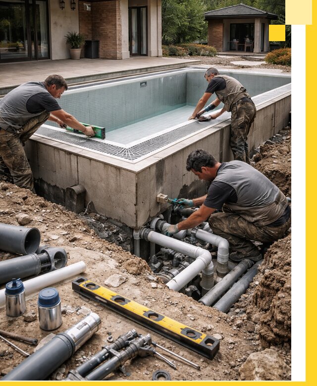 Строительство переливных бассейнов в Старом Осколе под ключ