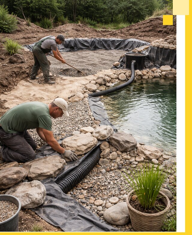 Строительство природных бассейнов и озер в Старом Осколе под ключ