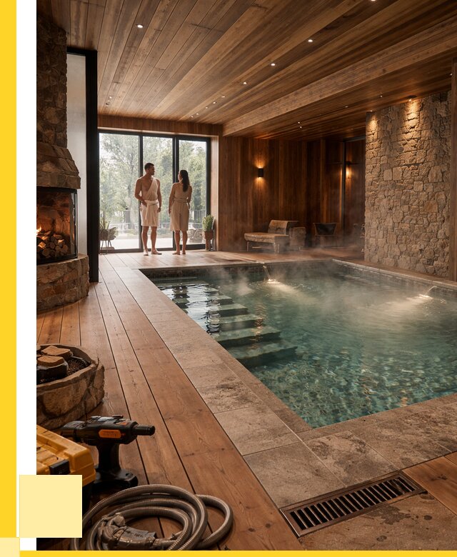 Проекты бань с бассейном под ключ в Старом Осколе от 75878 р., ЭриданСрк