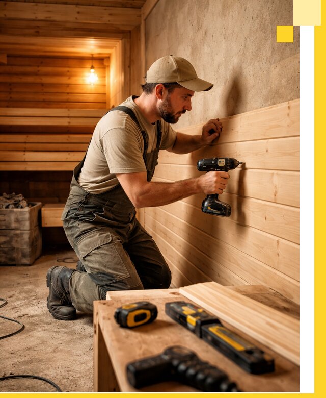 Профессиональная внутренняя отделка бани в Старом Осколе под ключ