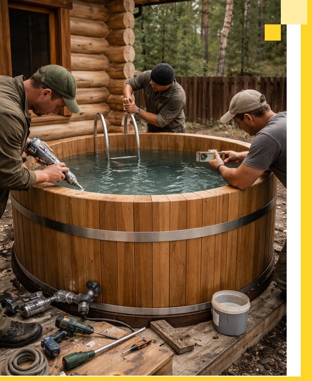 Строительство бань с купелью под ключ и отделкой в Старом Осколе