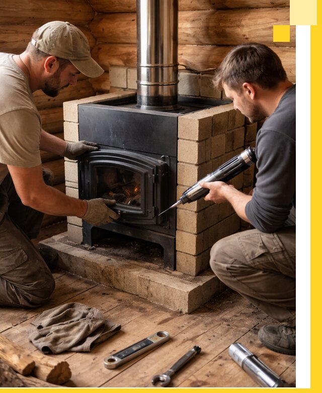 Монтаж и установка печи в бане под ключ с гарантией в Старом Осколе