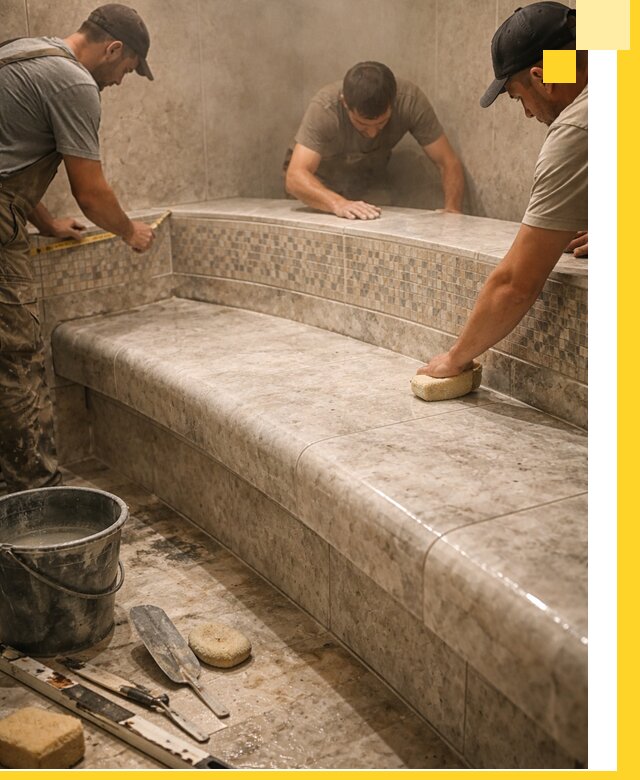 Изготовление и установка сидений для хамама в Старом Осколе